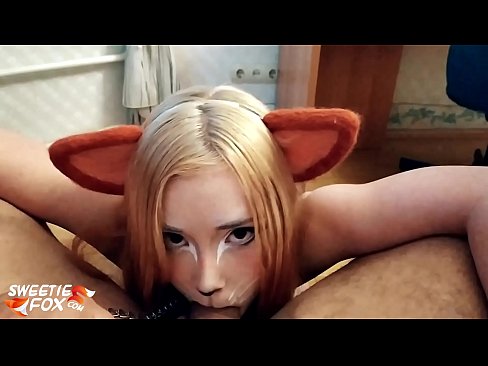 ❤️ キツネがチンポを飲み込み、口の中にザーメンを出す ❤️ 美女ポルノ ❌️❤
